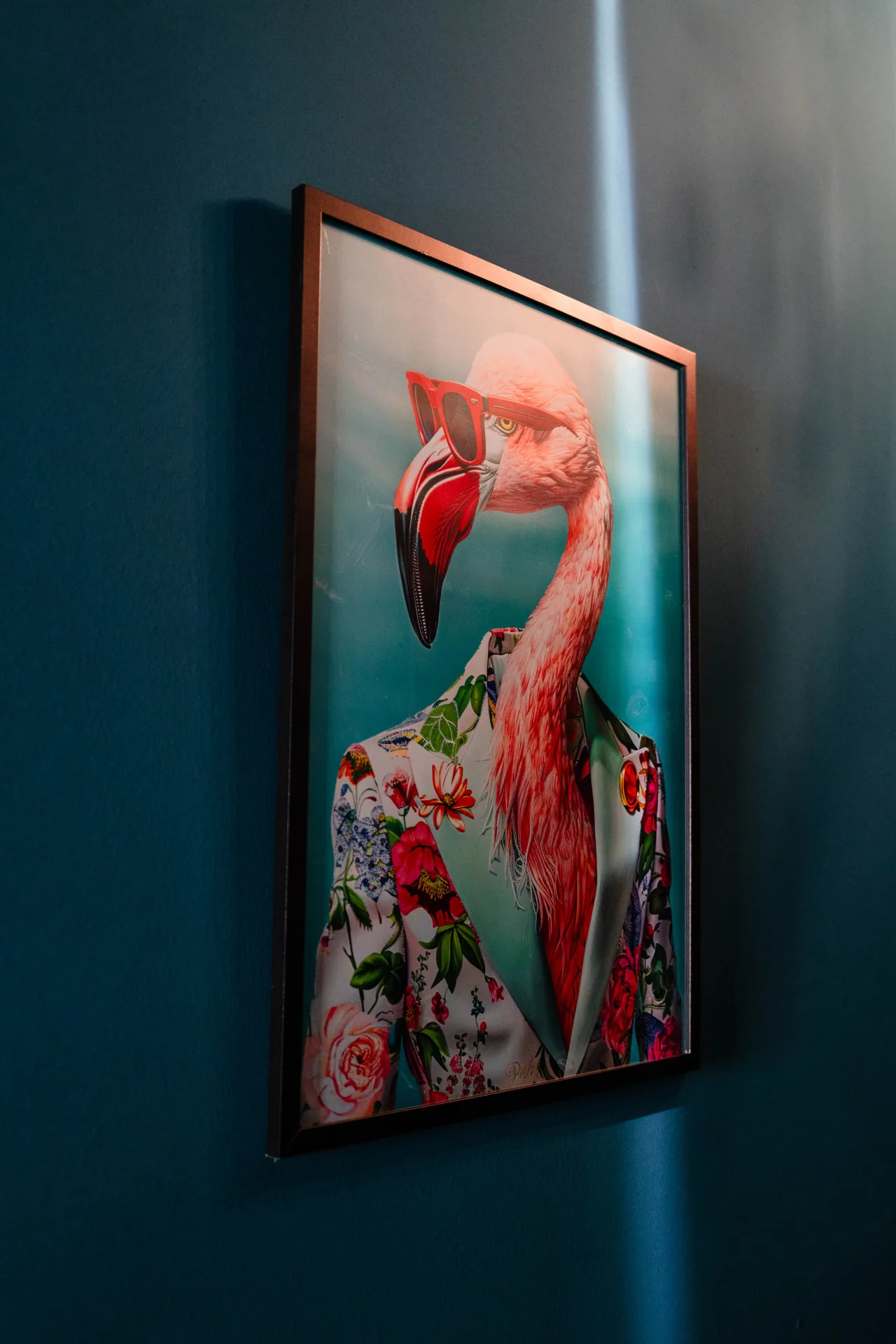 Flamingo-Wandkunst in den Eighty-Eight Apartments Nürnberg